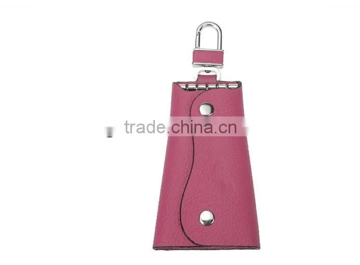 2016 hot sale leather keychains leather key bag leather key holder