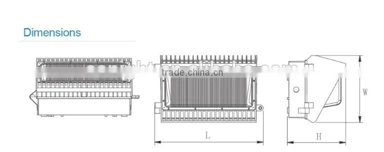 Indoor and outdoor ip65 40w 150W led wall pack light DLC ETL CE RoHS