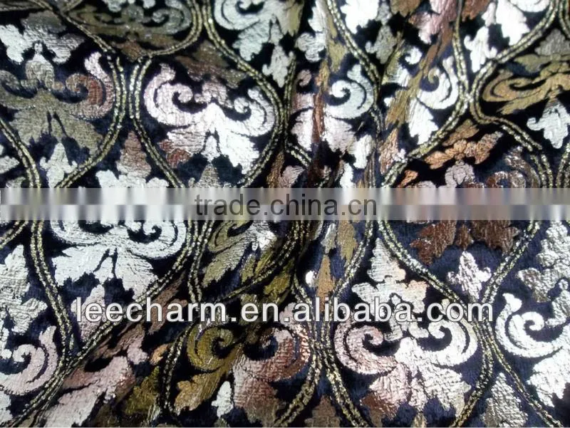 Polyester Printed Multicolor Metallic Fabric