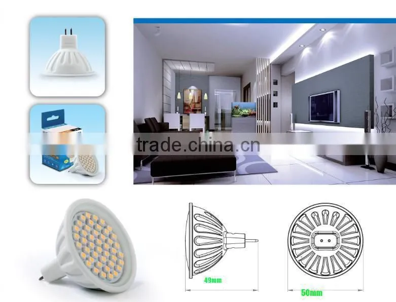 Ceramic led spotlights smd3528 High volt 110V 220V mr16 3w led spotlight lamp