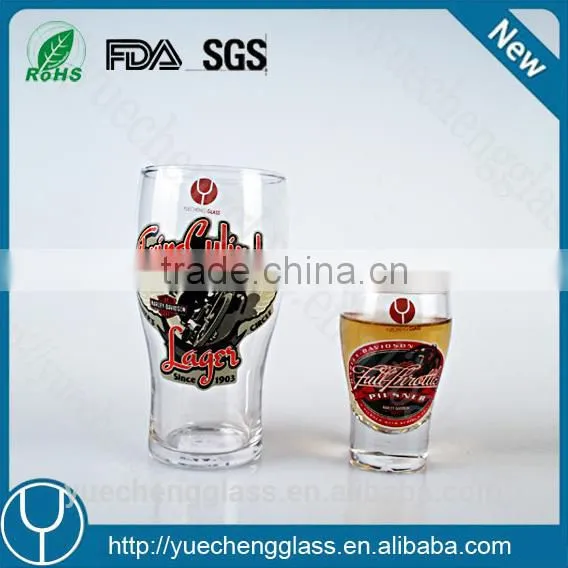 Handmade mouthblown crystal pilsner beer glass