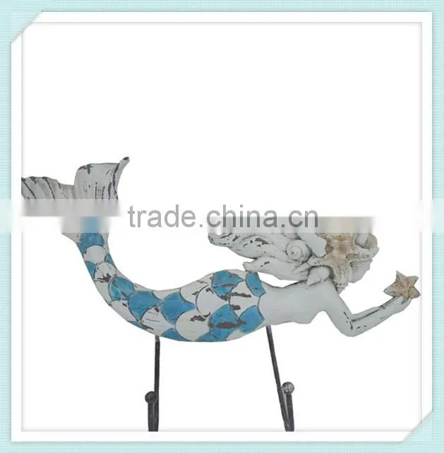Fashional resin mermaid hook for home decor resin wall hook