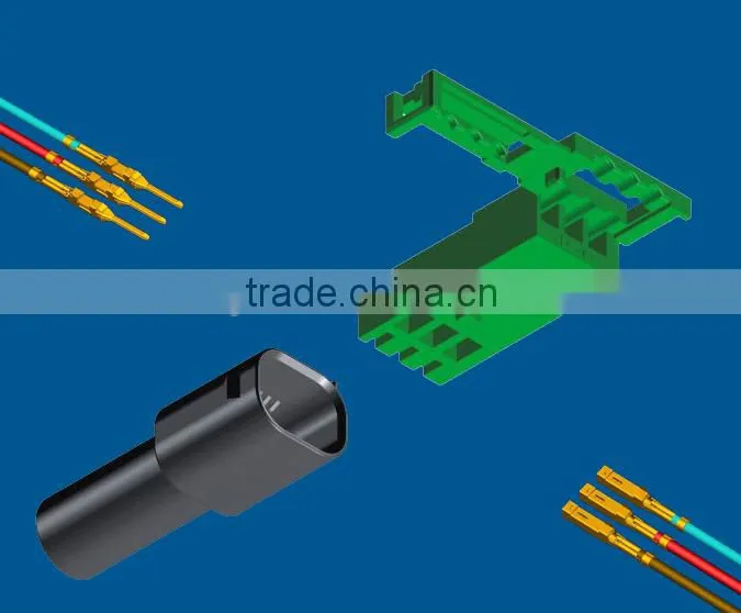 3 ways 2.2mm pitch plastic male and female wire to wire power connecting automotive connector