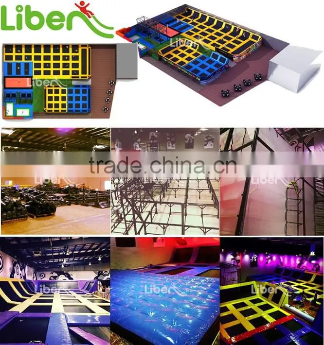 With Spider Tower Blue Color Safe High Quality Big Commercial Trampoline For Adults Indoor Trampoline Park