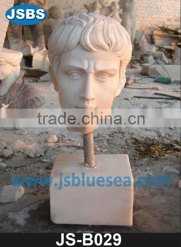Hand carved marble male bust