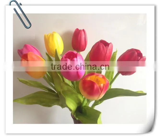 Long stem and low price pink artificial tulip wholesale