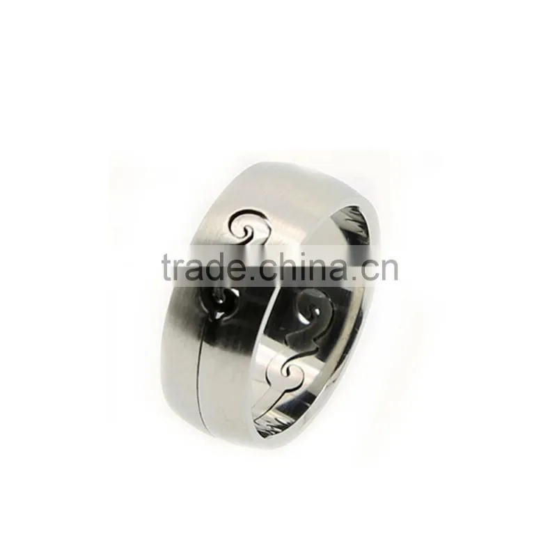 Stainless Steel Wire Cut Simple Line Ring For Boyfriend