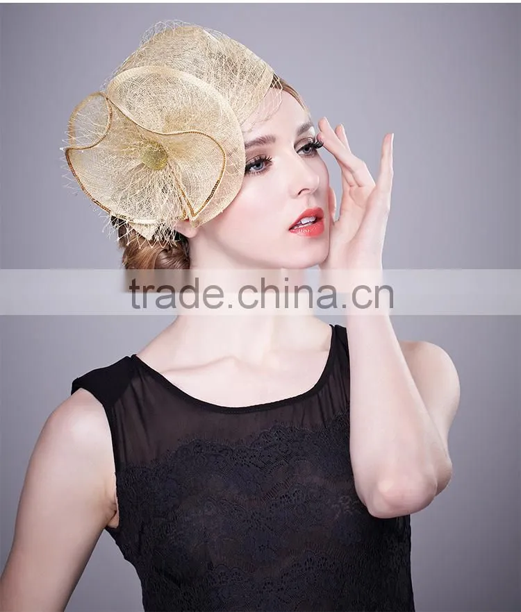 Hair Sinamay Fascinator Hats for Women Sinamay Church Hat