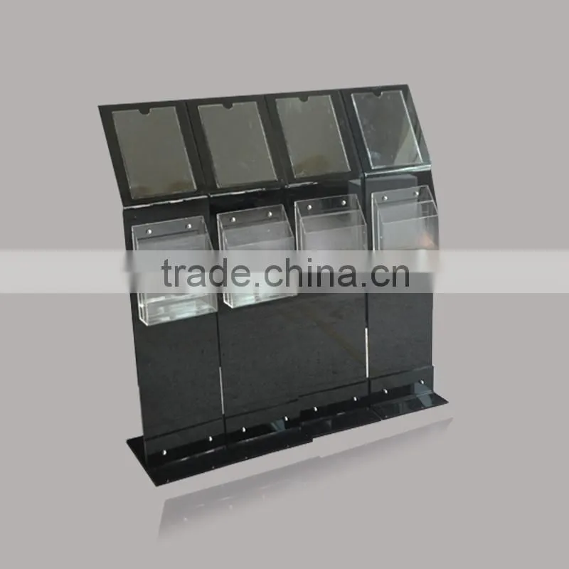 2015 new white color magazine display stand, acrylic sign stand