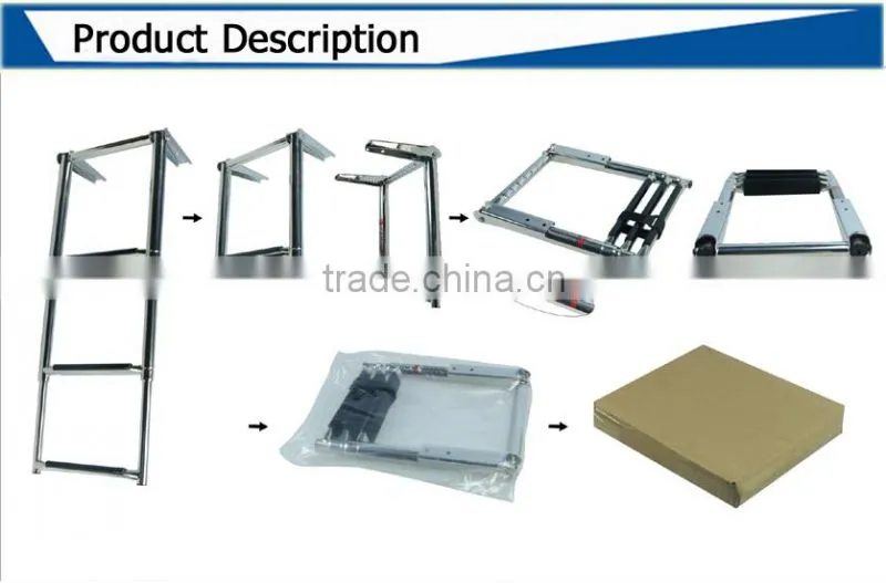 5 Step Pontoon Boat Ladders (Large Handrails and Steps)