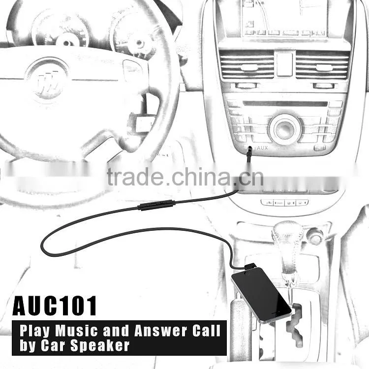 Built in mic 3.5mm gold plated male to male auxiliary cable