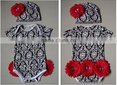 2016 Wholesale High quality Boutique Soft Cotton Floral Baby Romper