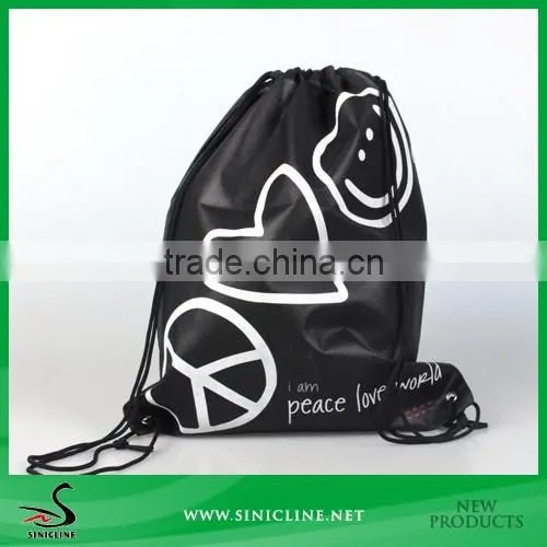 Sinicline Customized non-woven Drawstring Bag with glossy finish