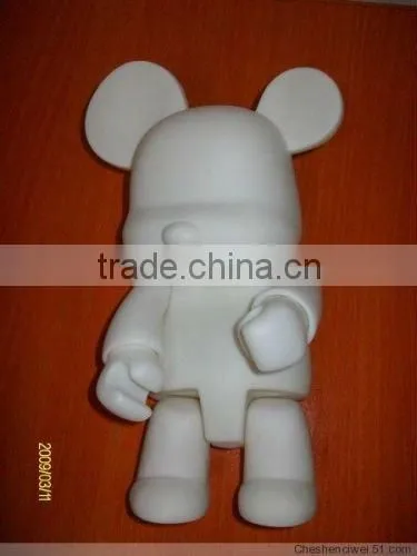 White plastic bear figure toys,qee toys decoration