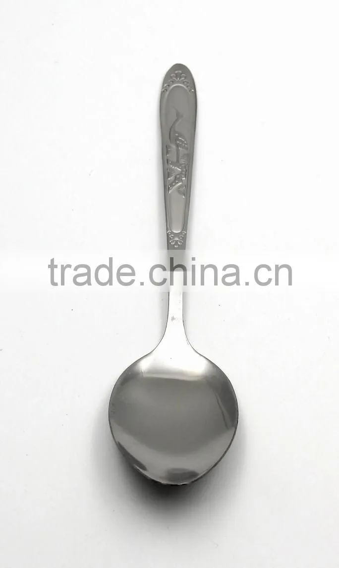 China bulk pack most popular 18/0 stainless steel swan shaped spoon and fork for adults