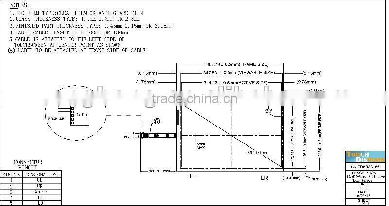 15.6 inch touch screen kit usb