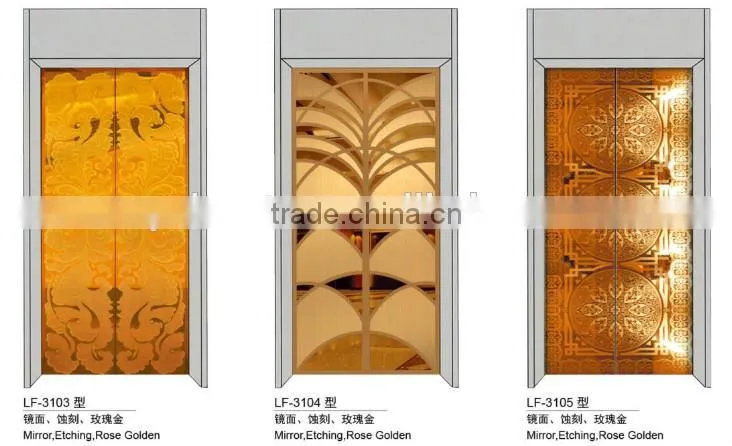 XY Elevator Rose Golden Elevator Door Elevator Selcom Landing Door