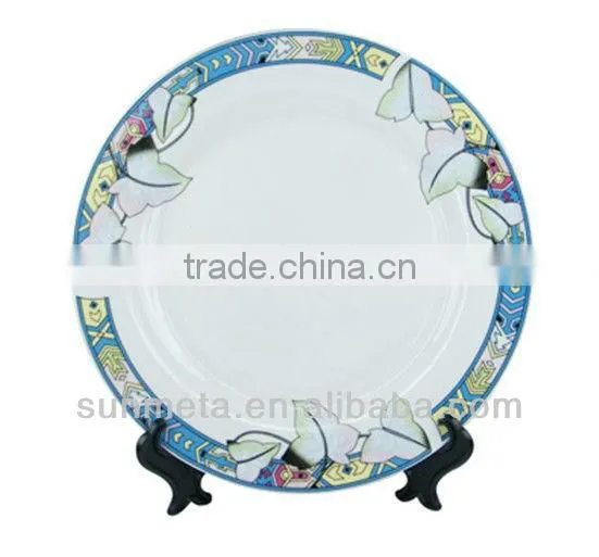 8'' Plate With Flower Trim Sublimation blank ceramic Plate -made in china
