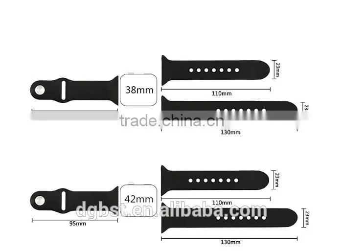 Fashion silicone watch bands watch straps for apple watch band