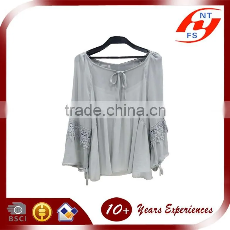 top fashion women polyester short chiffion blouse tops shirt