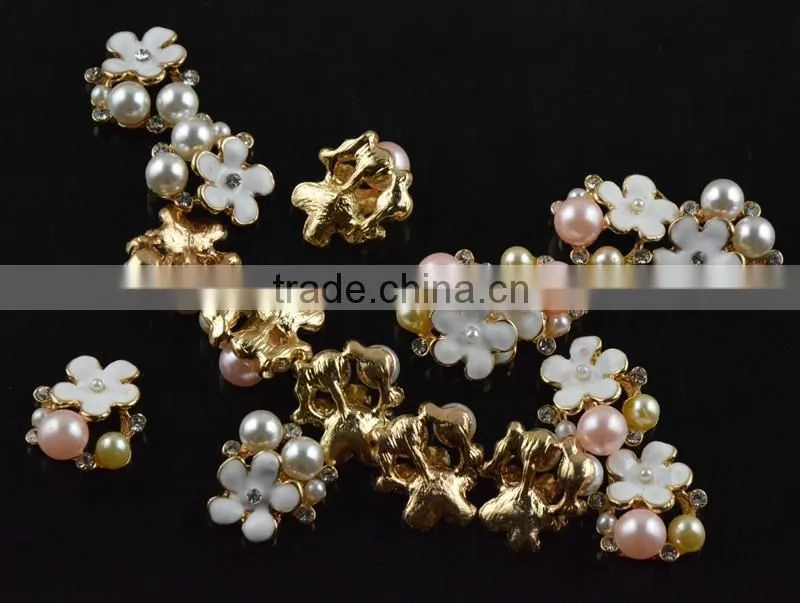 Daisy Flower Pearl Embellishment Flat Back,DIY Rhinestone Accessories