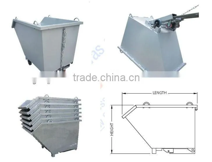 CSD steel tipping hopper bin