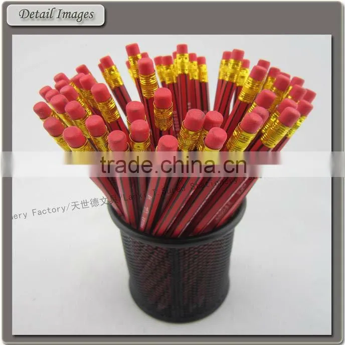 Office Stripe HB Lead Rubber Pencils In Bulk