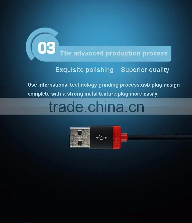 Gleese High quality metal head 1m Length high speed fast charge transfer sync micro usb cable for IOS