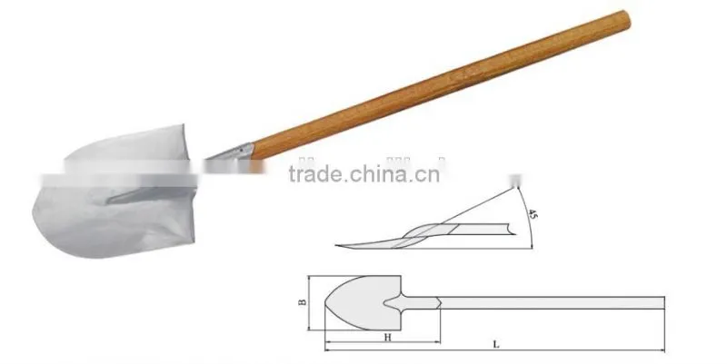 China Manufacturer Stainless Steel Tools Round Point Shovel