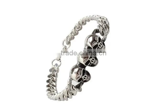 Kindy jewelry JCB0236 vintage punk style stainless steel north skull bracelet for men