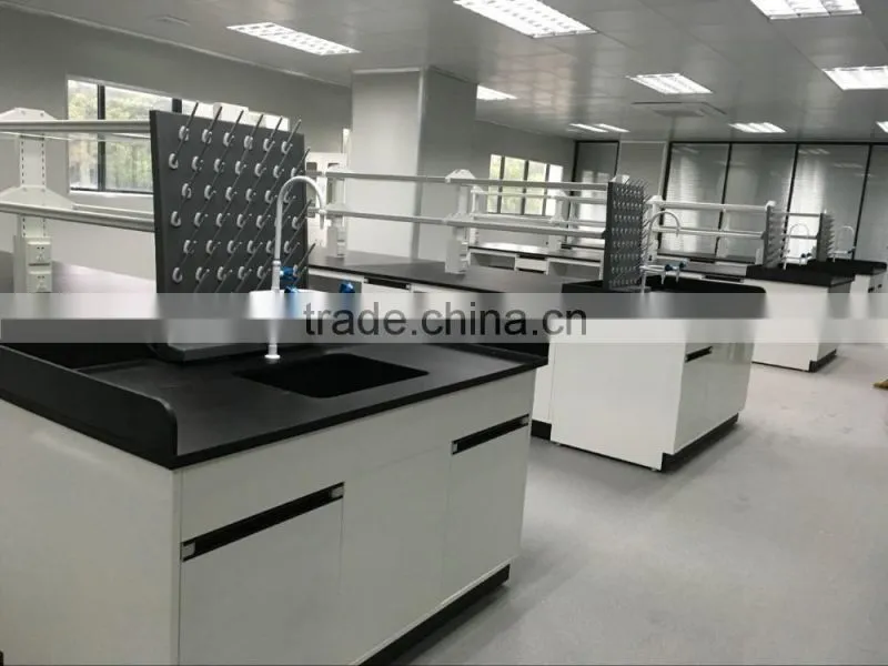 School physics lab metal lab bench