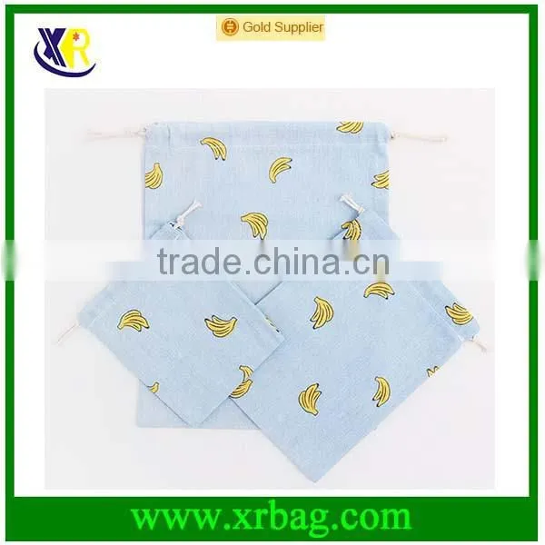 Custom Printed Grocery Cotton Drawstring Sling bag
