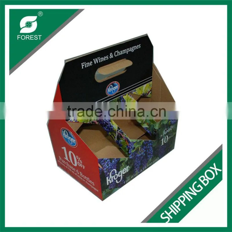 CUSTOMIZED WINE SHIPPING BOX 6 BEER PACK BOX GLOSSY PRINTING 6 WINE PACK BOX