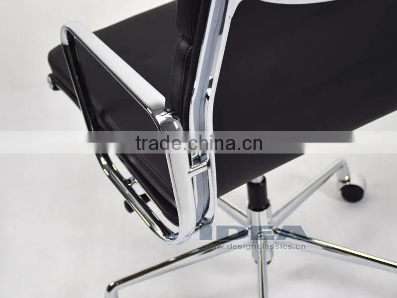 Replica Charles Soft Pad Office Chair - Black Color Genuine Leather