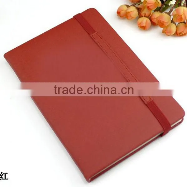 2015 new design PU leather notebook with elastic band