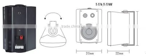 ITC T-776W Economical 45 Watt 2.0 ABS Wall Mount PA Speaker Box