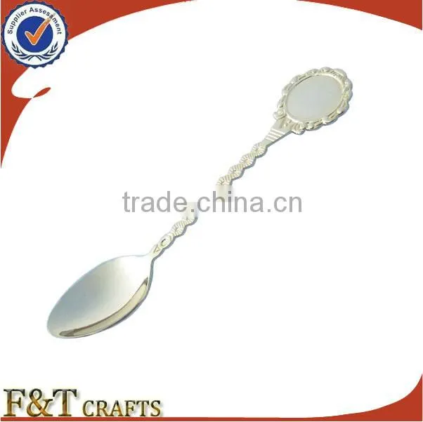 cusotm logo design silver personalized metal souvenir spoons
