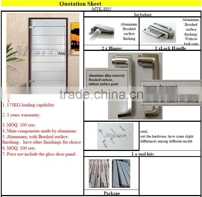 vvp glass door floor hinge