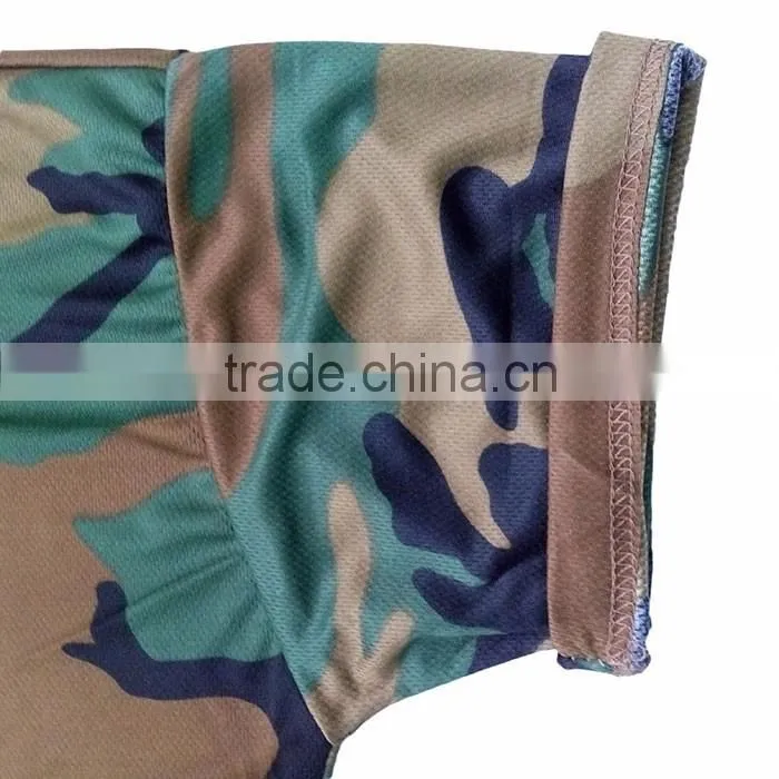 Military woodland camouflage polyester t shirt