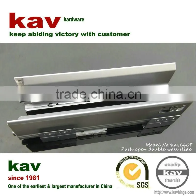 handle free touch open undermount tandem box drawer slide