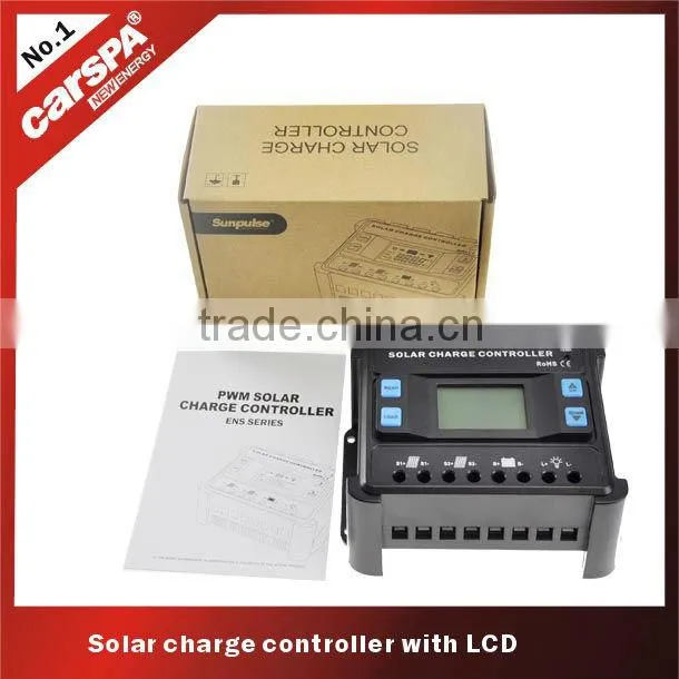 pwm solar charge controller 60A for off gird solar system with lcd display 12/24v automatic detective -ENS12/24-60D