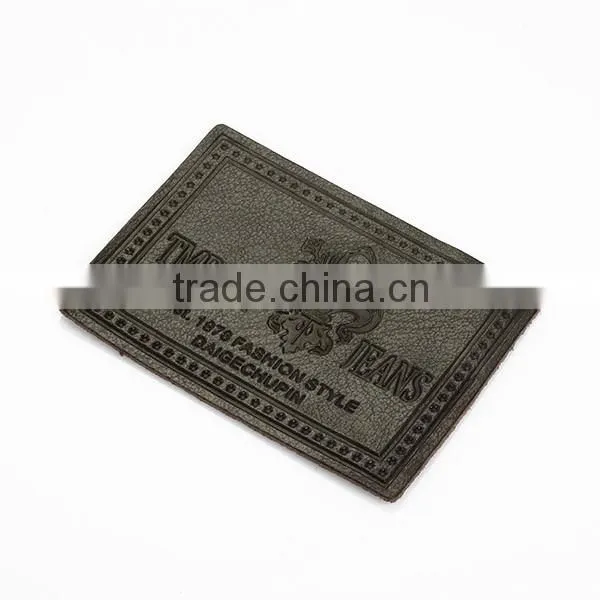 Decorative clothing patches jeans leather patch with metal patch leather bag