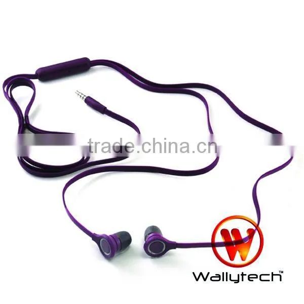 Flat Cable Earphone With Remote For SamSung S4