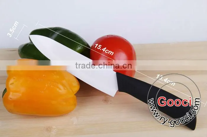 6" Ceramic Knife Chef's Helper Black Blade knife with sheath