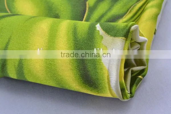 Mulinsen Textile Polyester Printed Green Satin Fabric