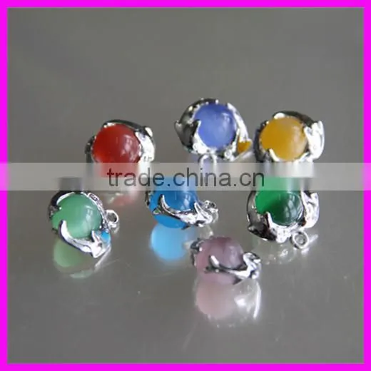 KJL-A031 new style! wholesale cheap candy color jewelry beads,dolphin wraped charm finding