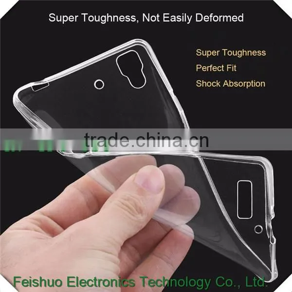 0.5mm Ultra Thin Transparent Crystal TPU Soft Case For OPPO R7