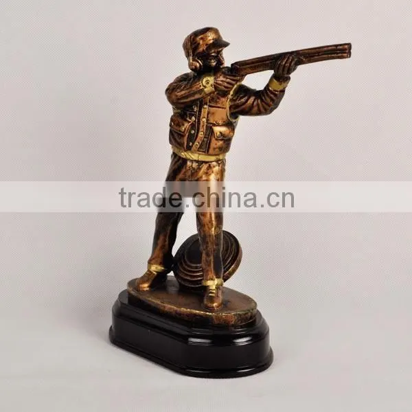 Resin shooting sport trophy cup in resin crafts
