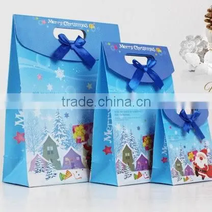 christmas gift Paper Bags With Velcro Closure