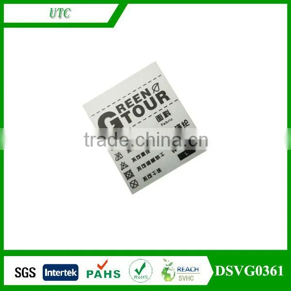 garments TPU silkscreen printing transparent brand size label